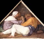 Michelangelo Buonarroti Ancestors of Christ figures oil painting artist